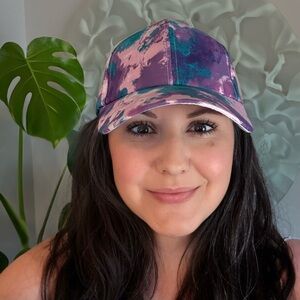 ComfyLuxe Purple and Blue Tie Dye Baseball Hat Adjustable Back Cap
